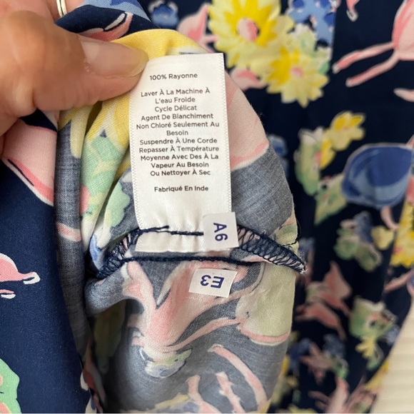 Talbots navy blue floral multicolored print midi skirt, Size 8 - Picture 7 of 8